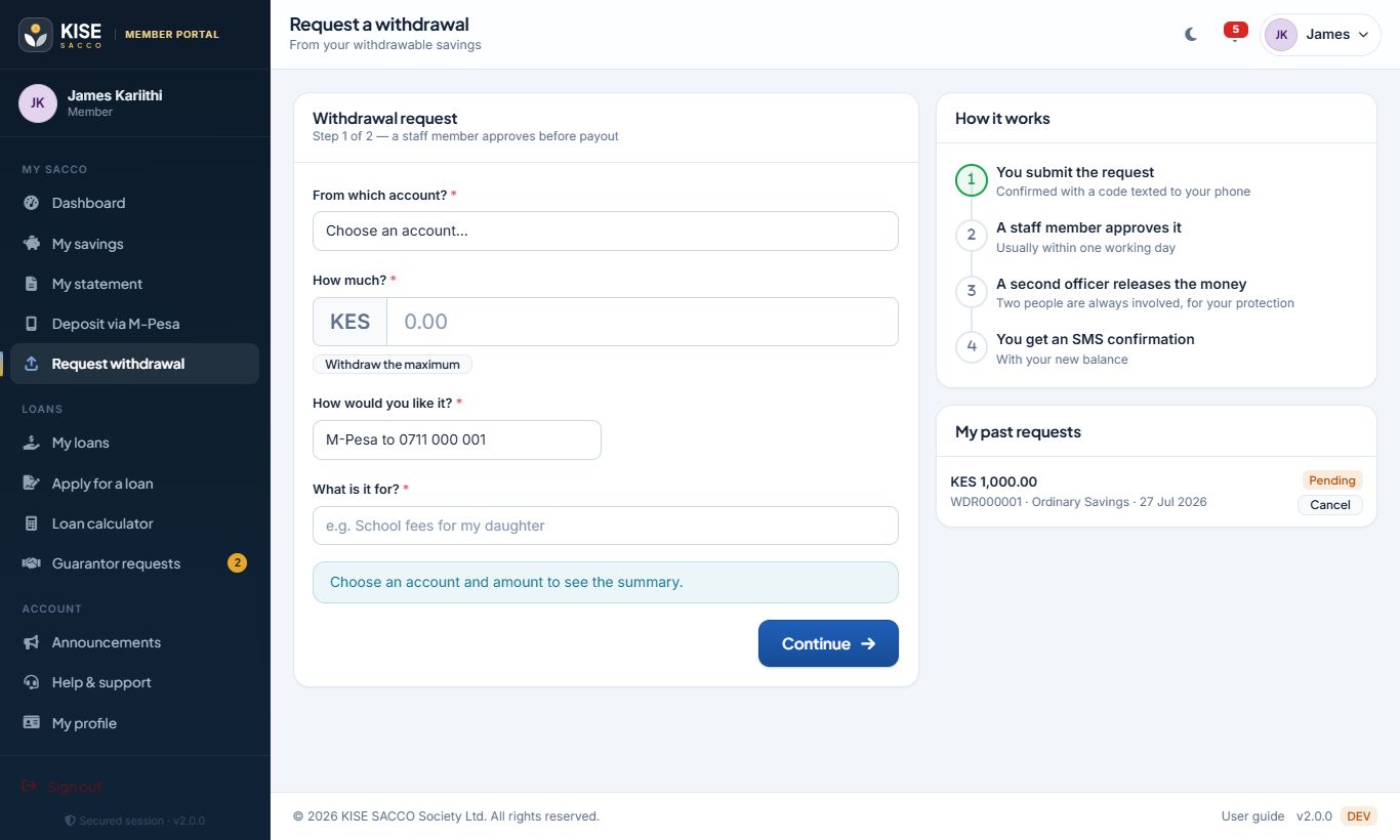Request withdrawal