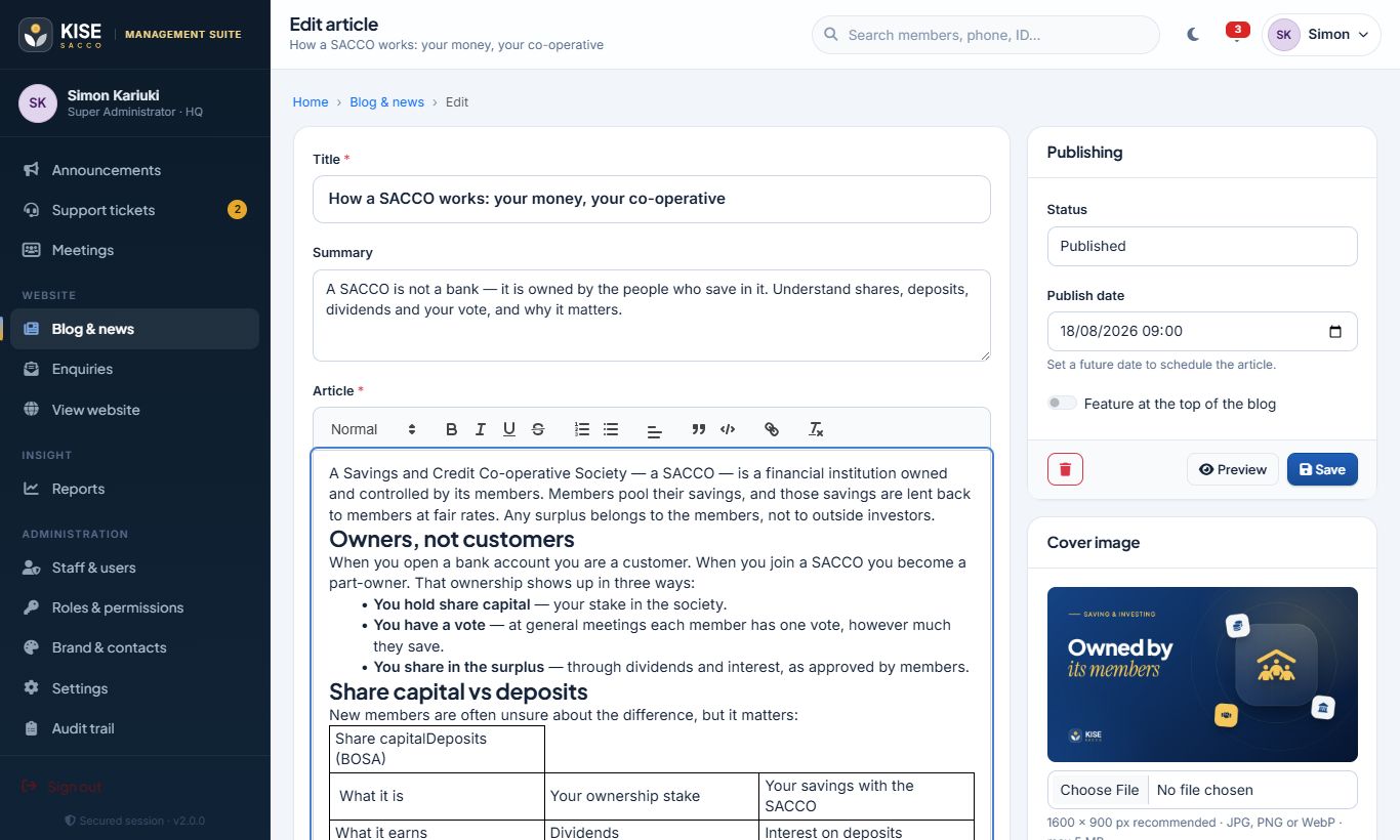 Article editor
