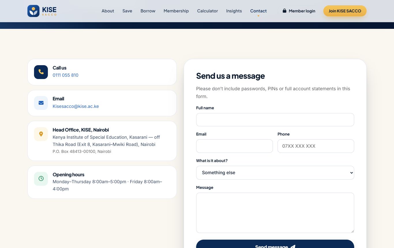 Website contact